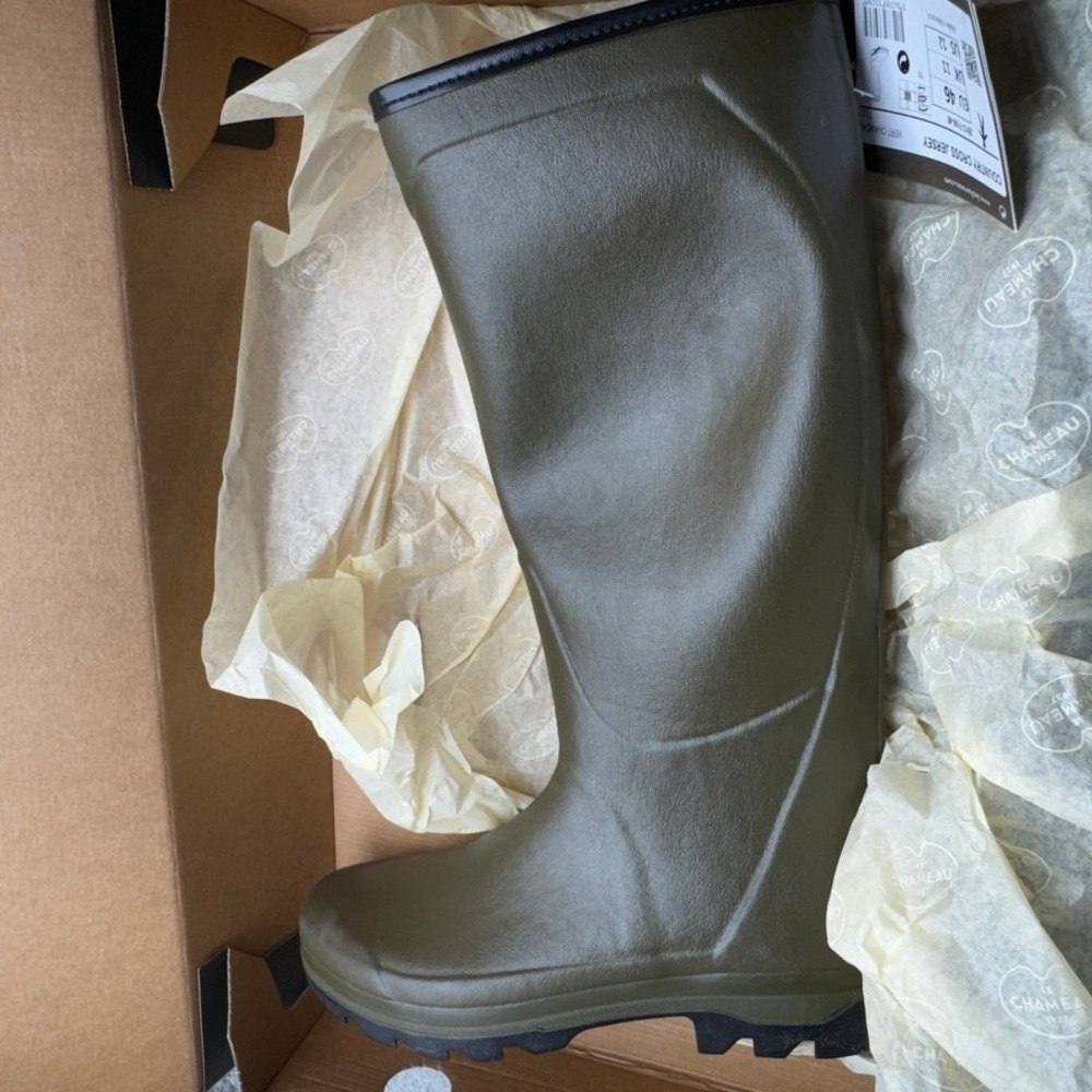 Le Chameau Country Cross Jersey Mens 12 Green Waterproof Rubber Wellington Boots
